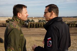 [VIDEO] Premier Mateusz Morawiecki na manewrach wojskowych Puma-22: nasza solidarność będzie stanowiła coraz większy czynnik odstraszania