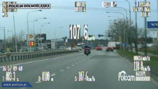 Motocyklem jechał za szybko