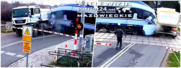 [VIDEO] Nowa Sucha: szkody na miliony. Kierowca ciężarówki doprowadził do wypadku